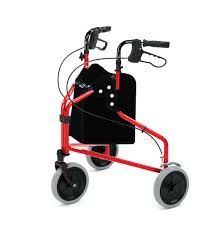 Roma Medical Lightweight Tri-Wheel Walker with Loop Brakes and Vinyl Bag