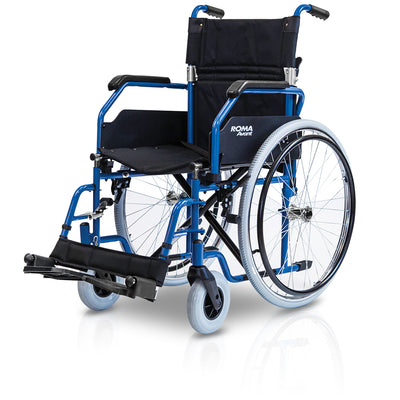 Roma Medical Avant Blue Steel Self-Propelling Wheelchair image 1
