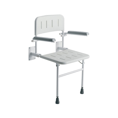 Roma Medical Wall Mounted Seat with Arms and Back image 1