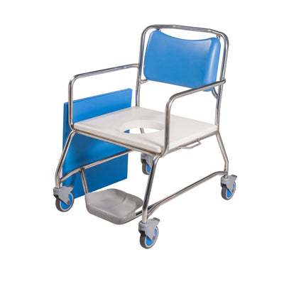 Stainless Steel Extra Heavy Duty Commode Chair with Fixed Arms image 1
